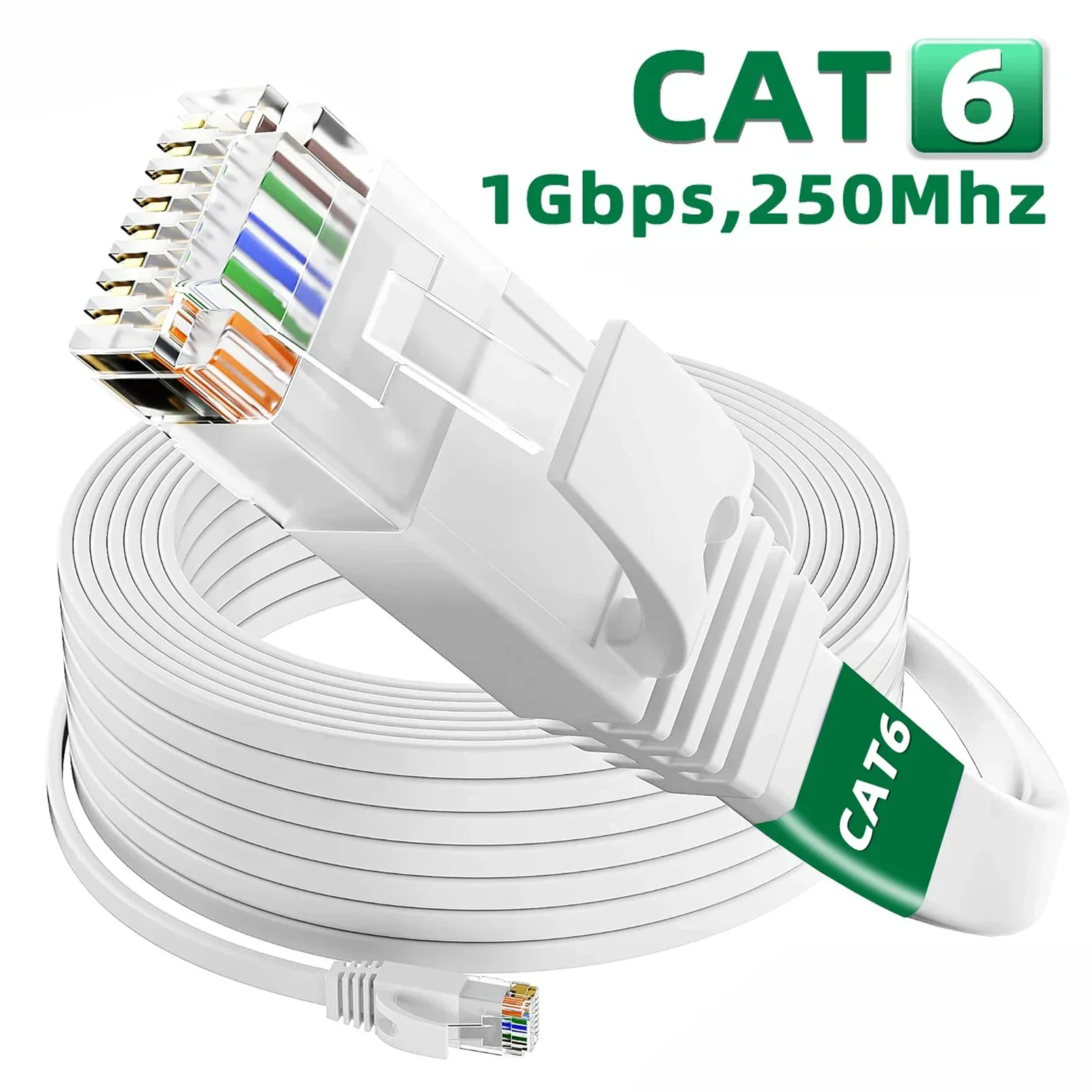 Professional UTP RJ45 Cat 6 Ethernet Cables Flat LAN Cable Cord High Speed Internet & Network Wire for PS PC Modem Router