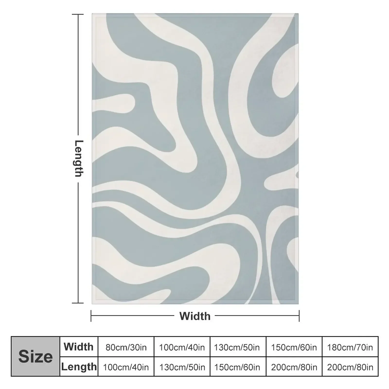 Liquid Swirl Abstract Pattern in Cream and Light Blue-Grey Throw Blanket manga Thin funny gift Blankets