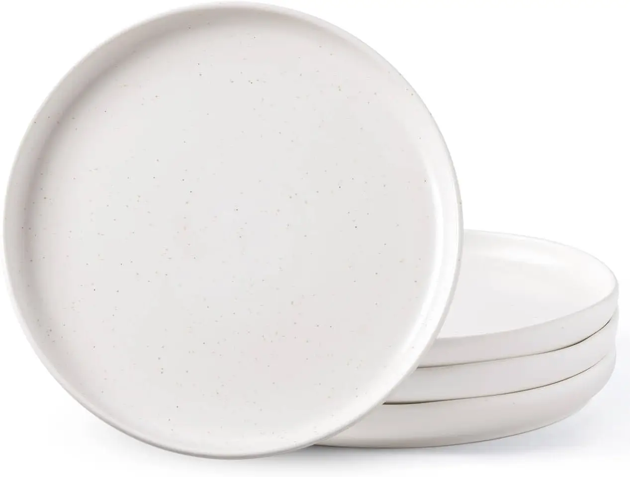 

Dinner Plates Set of 4, Handcrafted Porcelain Wavy Rim 10.5 Inch Modern Ceramic Plates Set, Dinnerware Dishes for Kitchen-Microw