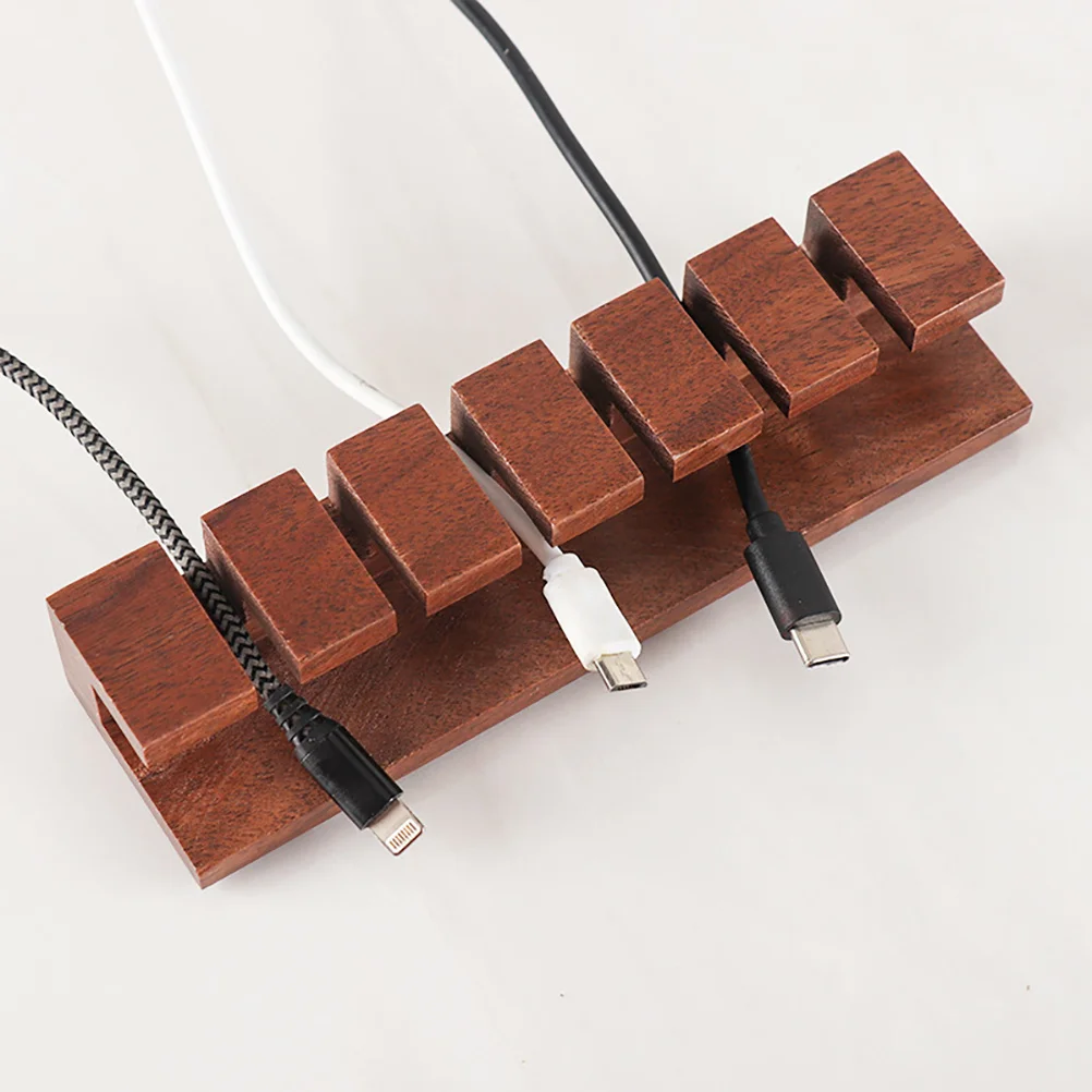 

1Pcs Cable Clip Tie Wire Holder Natural Wood Cable Organizer Adhesive Cord Management Clip for Office Home Desk Setup