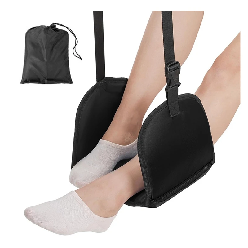 ABNO-Foot Relaxing Hammock Adjustable Airplane Foot Hammock For Office Travel Relaxing Under-Desk Resting Foot Hammock