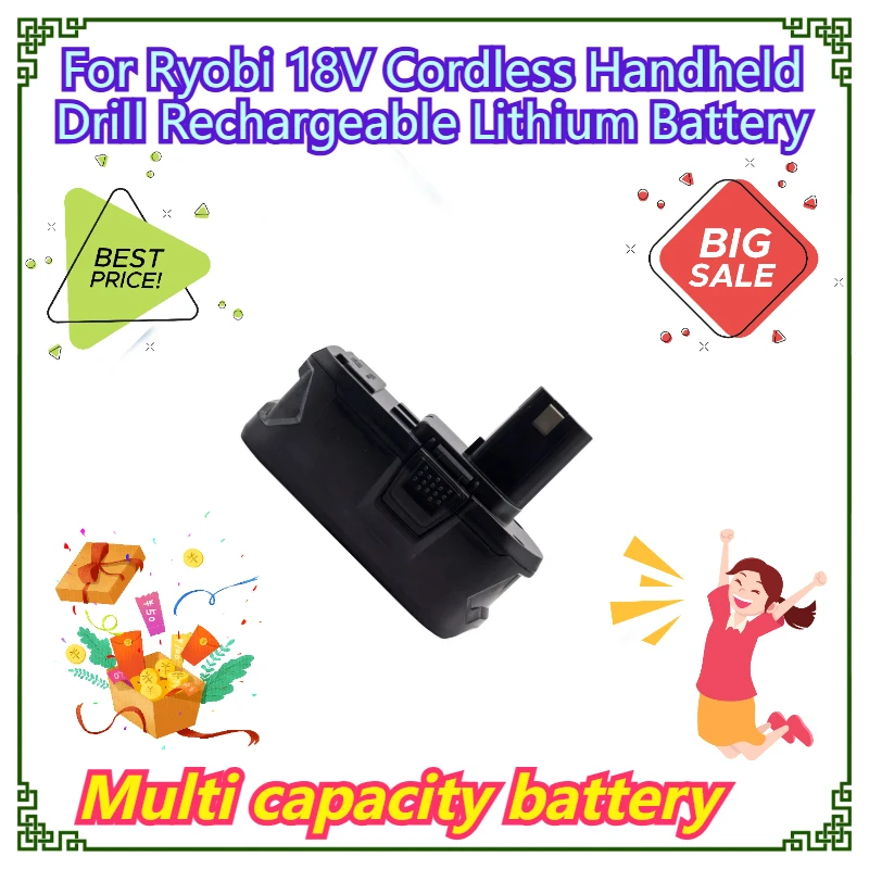 

Multi capacity battery For Ryobi 18V Cordless Handheld Drill Rechargeable Lithium Battery