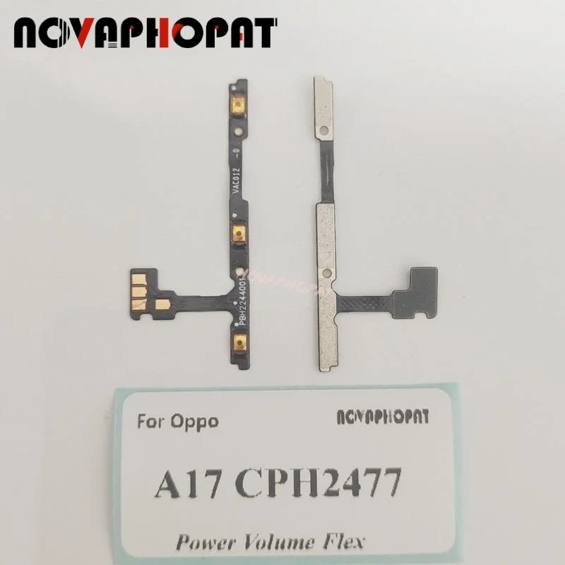 Novaphopat For Oppo A17 CPH2477 /  A17k CPH2471 Power On Off Volume Up Down Ribbon Power Button Flex Cable