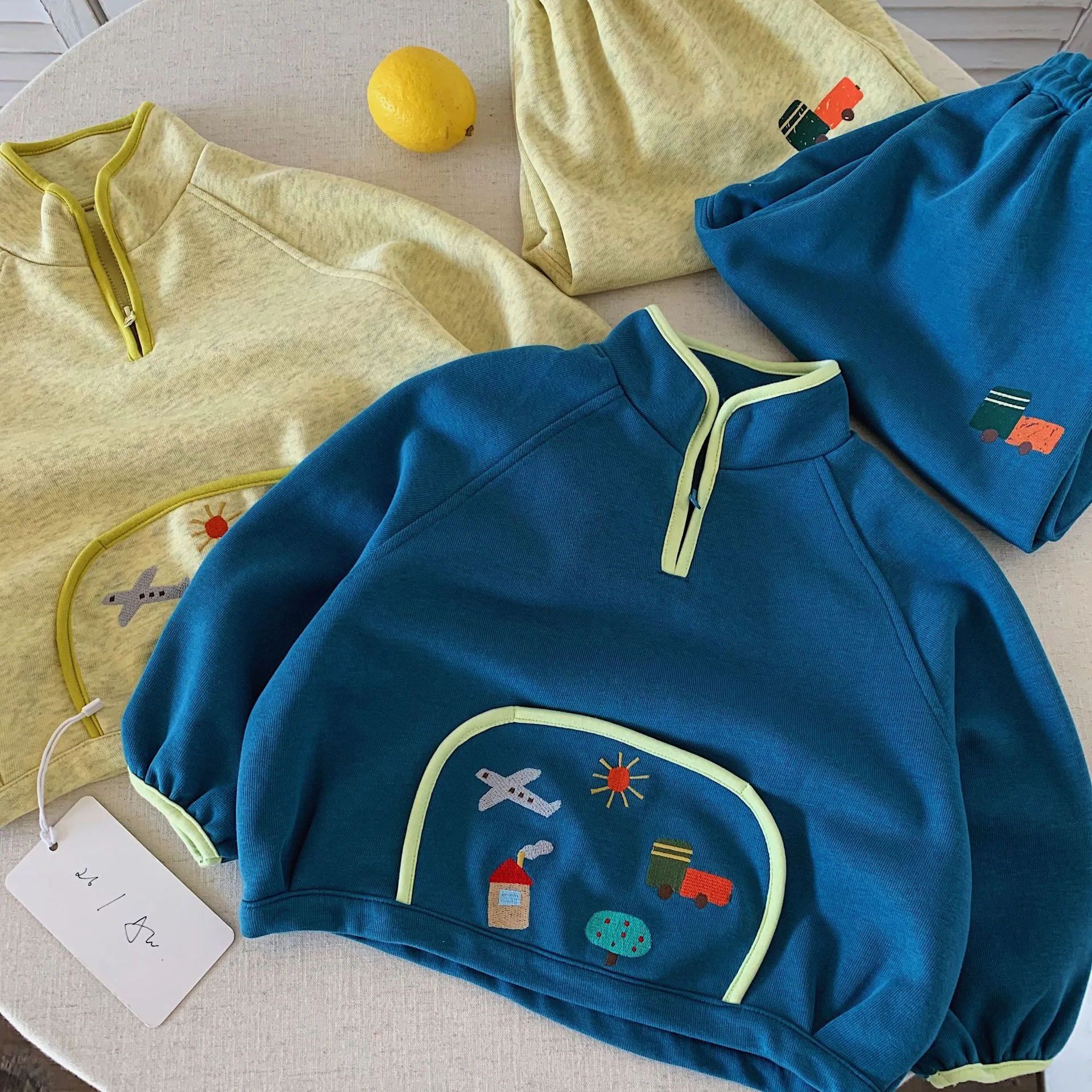 Children's Long Sleeved Round Neck Hoodie Set 2026 Autumn New Item Korean Casual and Stylish Two-piece Set