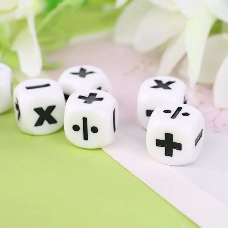 6 PCS Addition and Subtraction Symbol Dice Operation Assistant Props Multiplication and division Dices