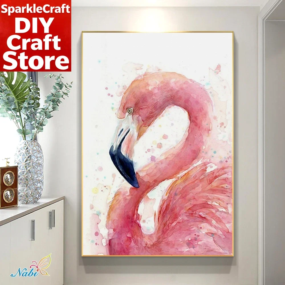 1PC frameless Diamont Painting Flamingo Full Drill Square /Round 5D Diamond Painting Animal  Embroidery Rhinestone Picture Diamo