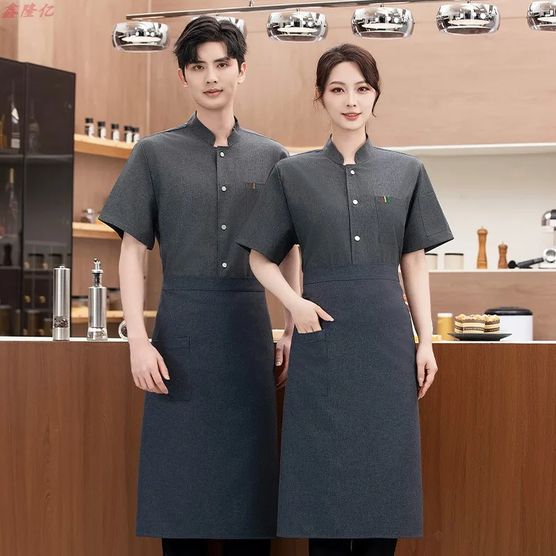 호텔, 레스토랑, 주방, 식당 및 제빵사를 위한 여름 통기성 요리사 재킷 반팔 작업복