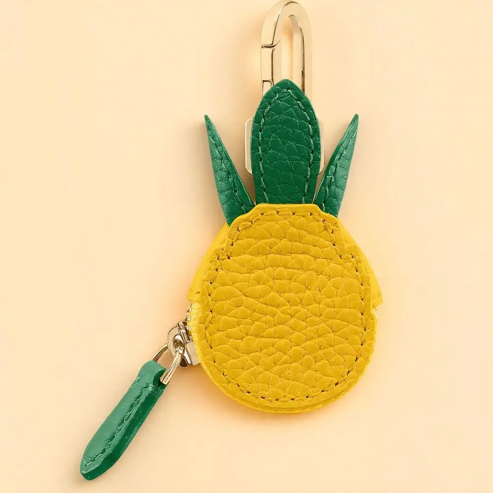 

Portable Cute Fruit Shape Coin Purse Coin Bag Zipper Fruit Keychain Korean Style Keychain PU Leather Pendant Female