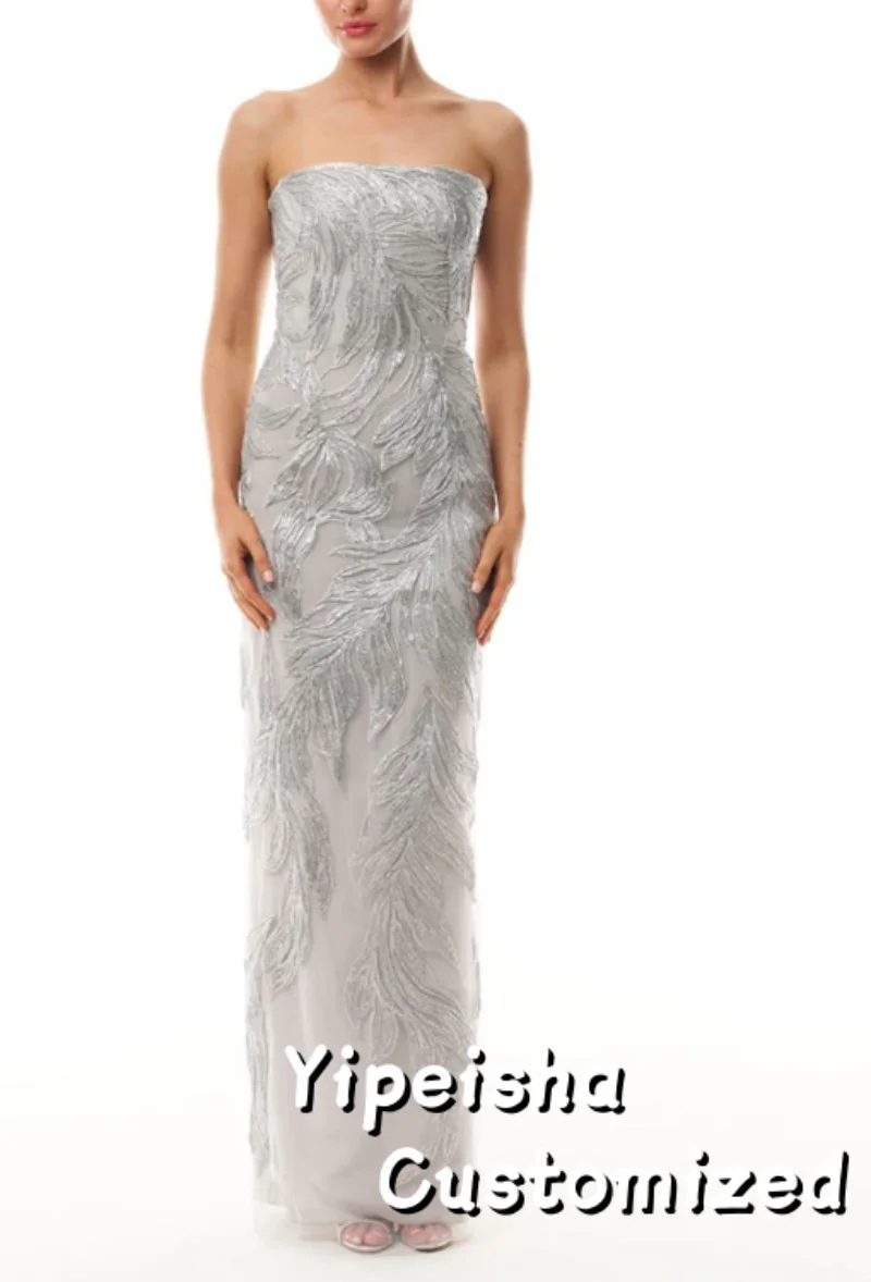 Abito da sera con applicazioni in pizzo splendido personalizzato senza maniche Abito da ballo per occasioni speciali Abito lungo Robes De Soiree