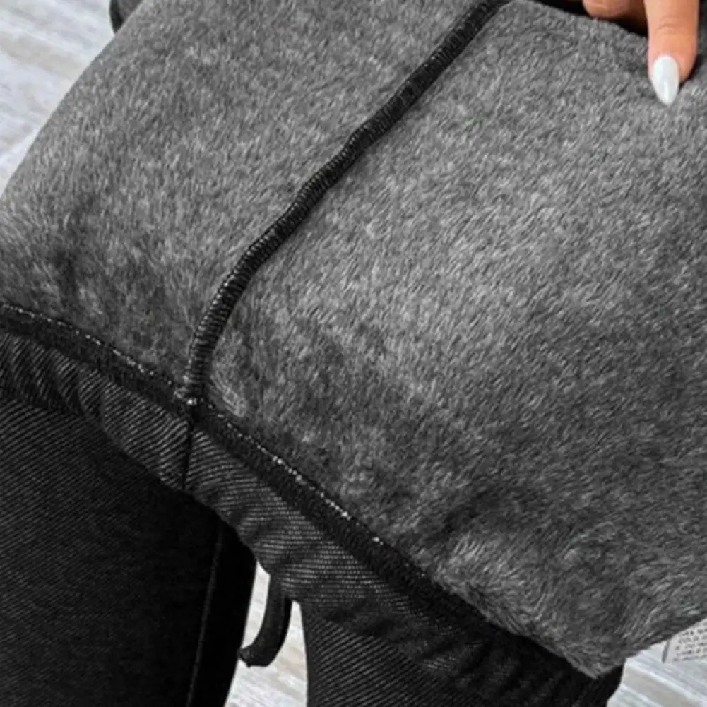 Women Leggings Stretchy Pencil Pants Women’s High Waist Pencil Pants Velvet Lined Thickened Warm Leggings Imitation Jeans
