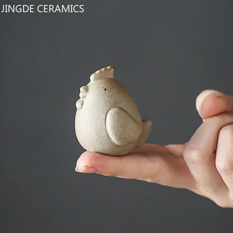 Coarse Pottery 12 Zodiac Finger Tip Mini Tea Pet Lovely Animal Sculpture Tea Figurine Ornaments Tea Set Decoration Accessories