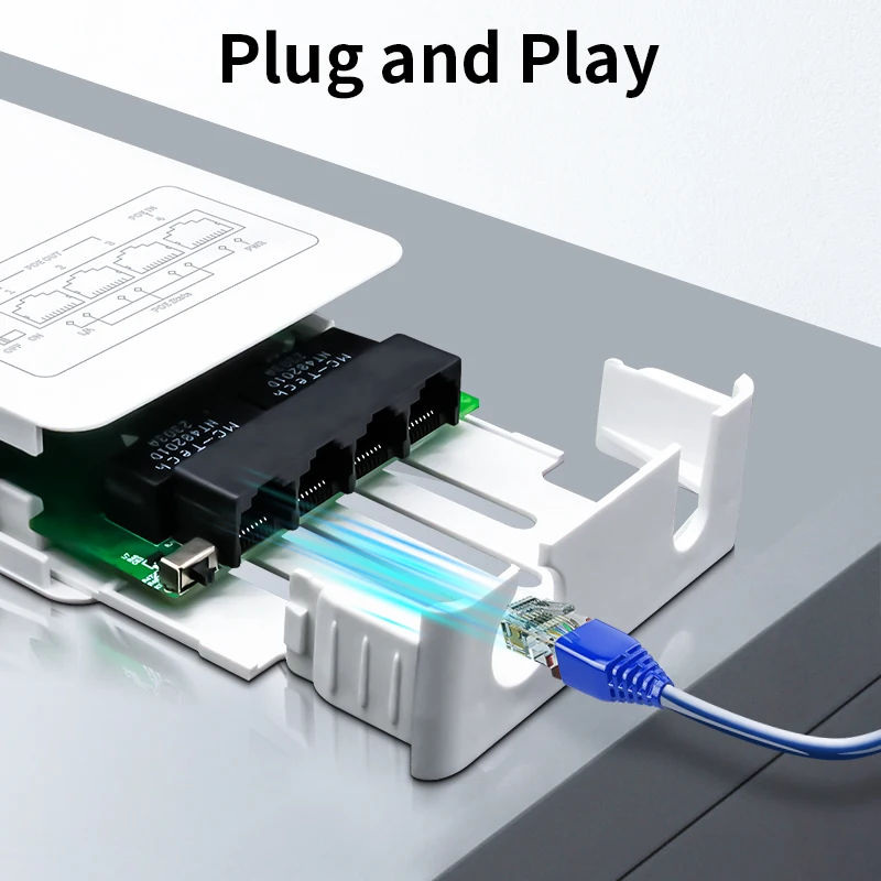 HORACO Ripetitore POE Gigabit a 4 porte 1000M Rete esterna antipioggia POE Extender VLAN 44-57V 30W per telecamera POE AP wireless