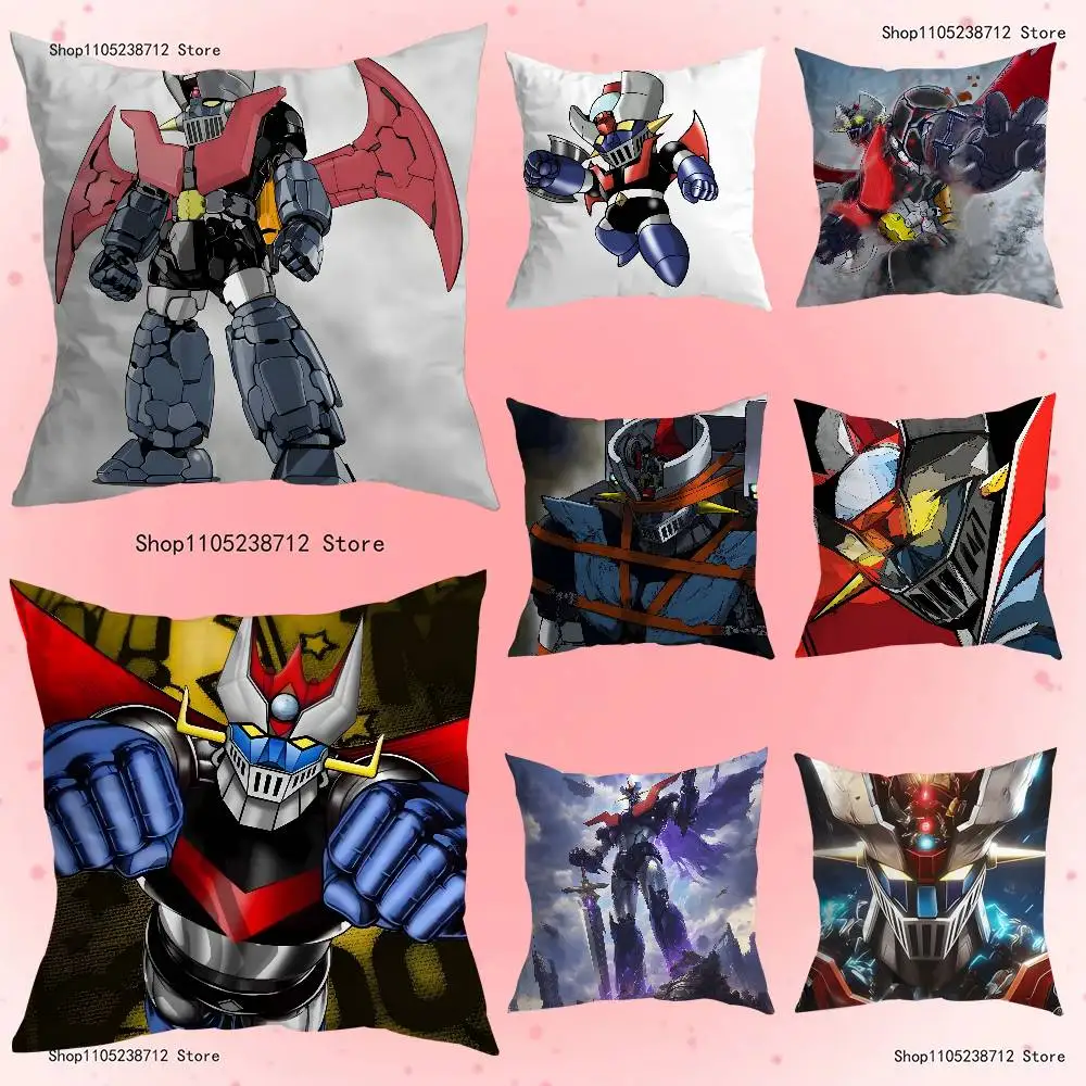 

M-Mazinger Z Robot Pillow Case For Sofa Decor Car Office Room Printing Cushion Cover Decorations and Protector
