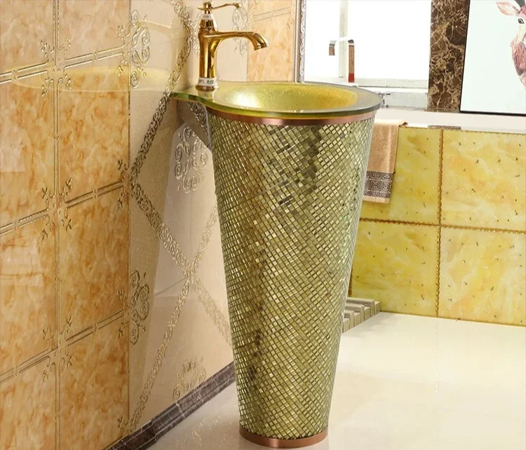 European bar column basin washbasin toilet vertical integrated washbasin floor type
