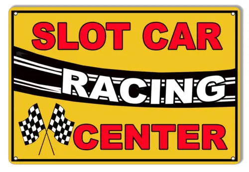 Slot Car Racing Reproduction Motor Speedway Metal Sign 9x12