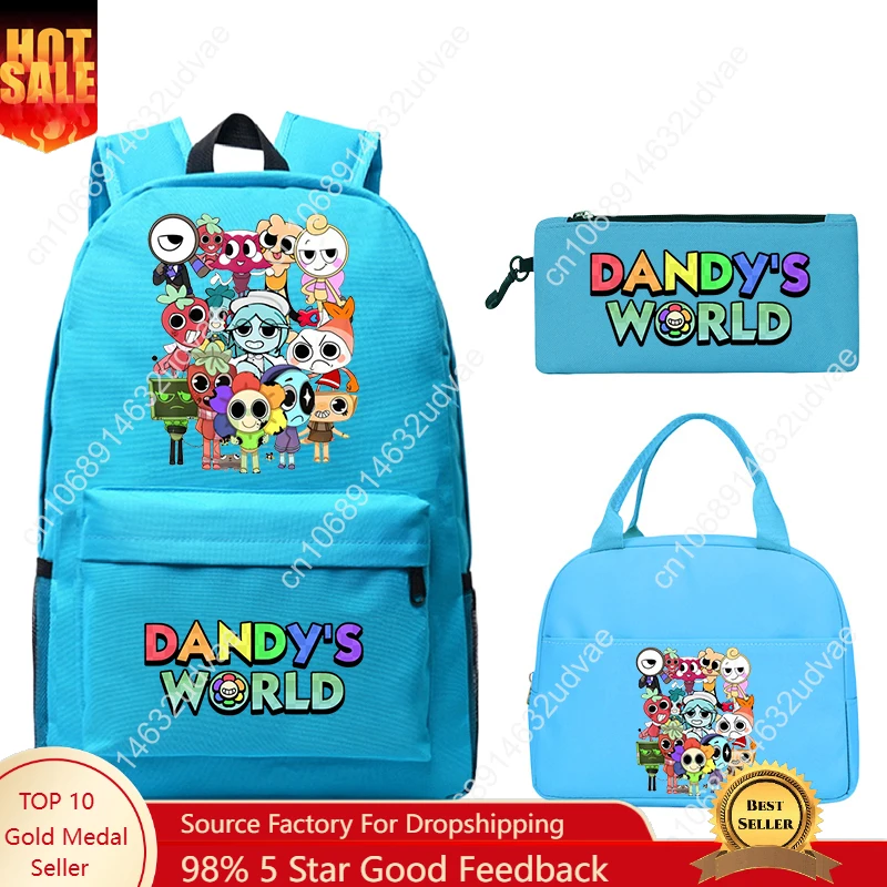 

Dandy's World Print Backpack With Lunch Bag Pencil Case Cartoon School Bags for Boys Girls School Bags Set Best Gifts 3Pcs Set