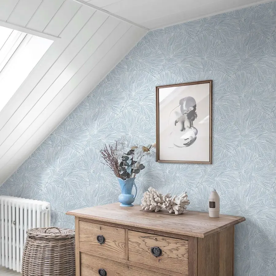 

Самоклеящиеся обои в стиле бохо с синим цветочным узором, современные съемные обои для спальни, гостиной, шкафа