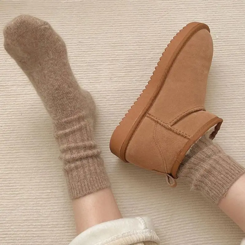 جديد الشتاء الجوارب النساء الكشمير الصوف رشاقته الدافئة النساء الجوارب سوكس اليابانية موضة Harajuku بلون الحرارية الجوارب الطويلة #3