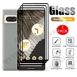 3 Pcs Tempered Glass For Google Pxiel 8 7 6 Pro 6A 5A 3 XL Full Cover Screen Protector