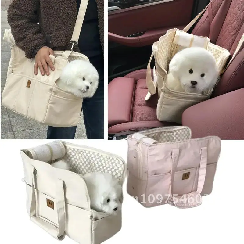 حقيبة الكلب المحمولة الحيوانات الأليفة القط حقيبة يد السيارة مقعد الكتف آمنة الكلاب السفر الناقل كلب صغير كلب تشيهواهوا لوازم مناسبة