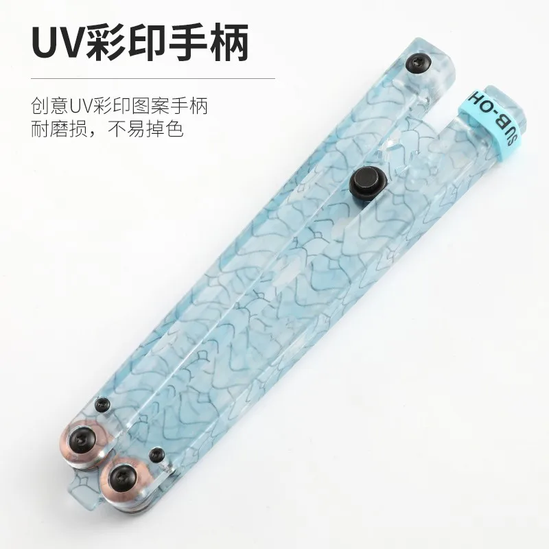 

Plastic butterfly knife Halloween gift elegant printing does not open the blade two-dimensional toy decompression and relaxation