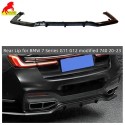Car Rear Bumper Diffuser Spoiler Lip for BMW 7 Series G11 G12 Modified 740 Black Knight Body Kit Cover Trim Tail Wing Styling