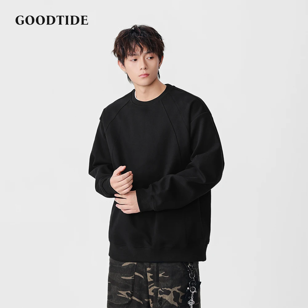 موضة الرجال عادية طاقم الرقبة البلوز 2025 شتاء جديد راجلان كم تصميم مريح لينة كم طويل البلوز #4