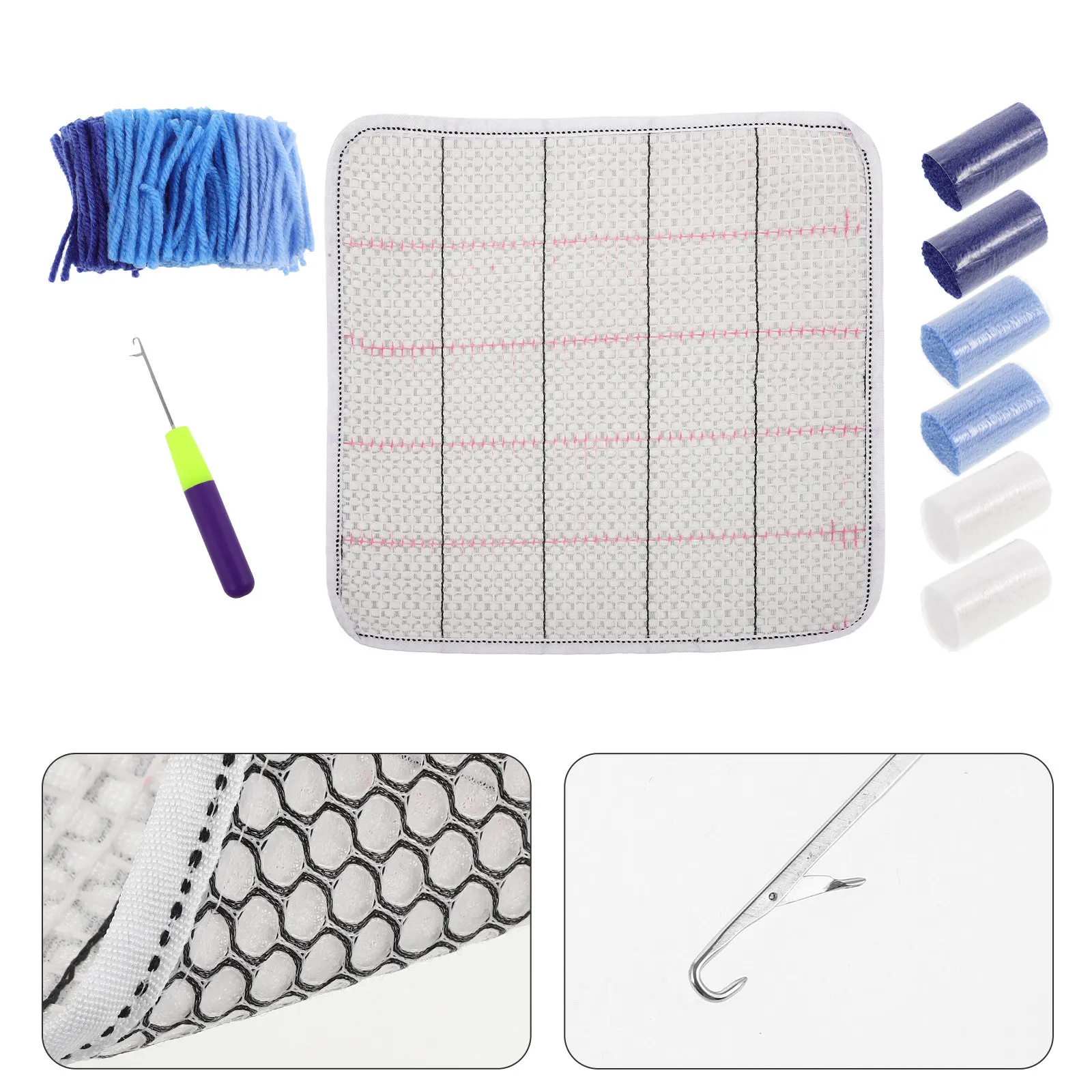 

1 Set Carpet Crochet Latch Hook Kit DIY Rug Making Craft Supplies Perfect for Family Carpet Crochet Kit Latch Hook Yarn