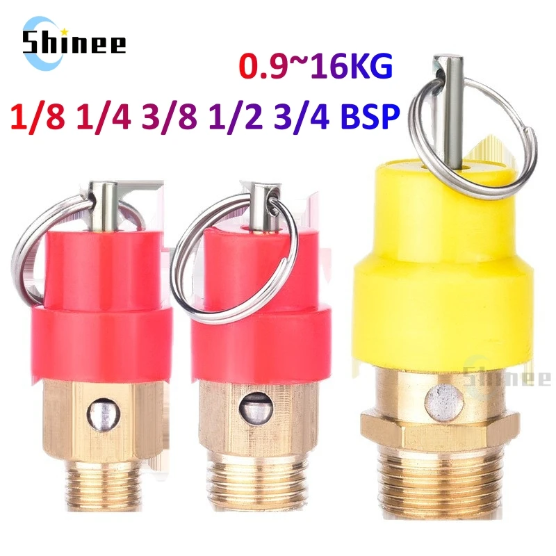

1/10PCS 1/4'' 3/8" 1/2" BSP 1/3/4/5/6/7/8/10KG Air Compressor Safety Relief Valve Pressure Release Regulator For Pressure Piping