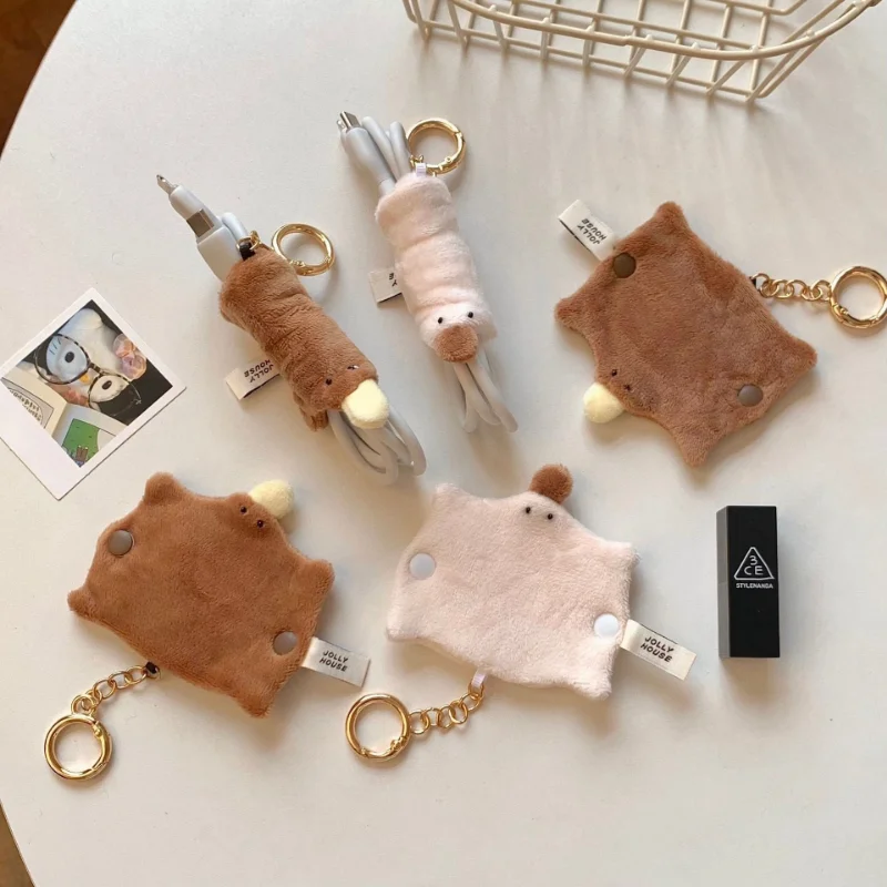Cable Winder Keychain - منظم كابلات لطيف من القماش الناعم،