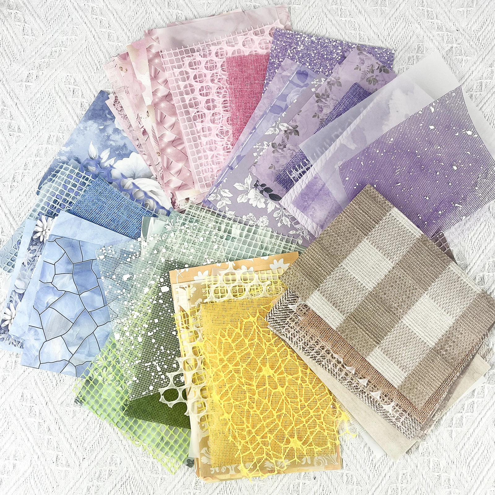 90PCS Vintage Mixed Special Paper Gauze Scrapbooking Paper Decor  Supplies DIY Junk Journal Planner Collage Background Paper