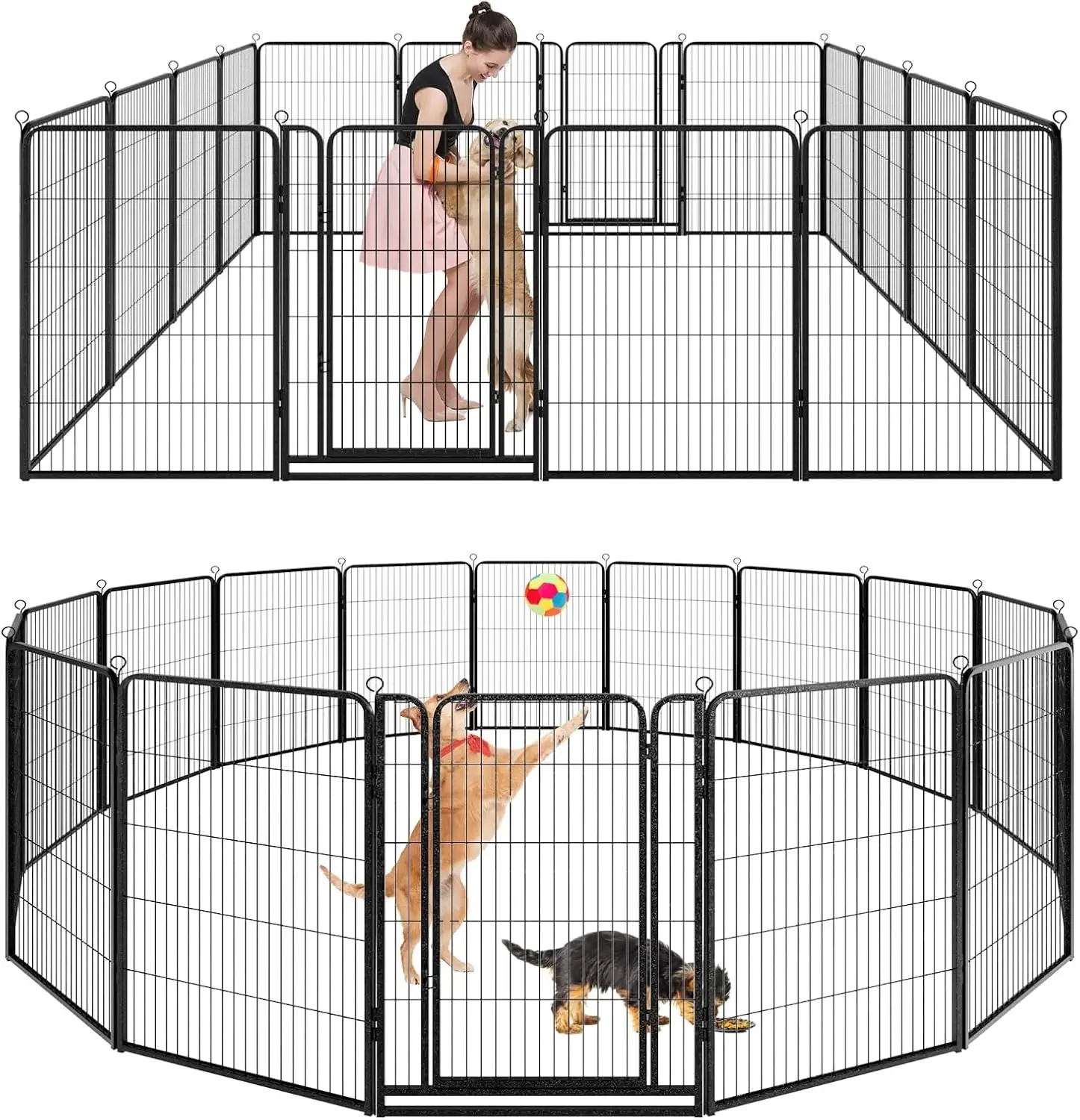 Dog Playpen Outdoor Extra Wide 16 Panels Heavy Duty Dog Fence 47