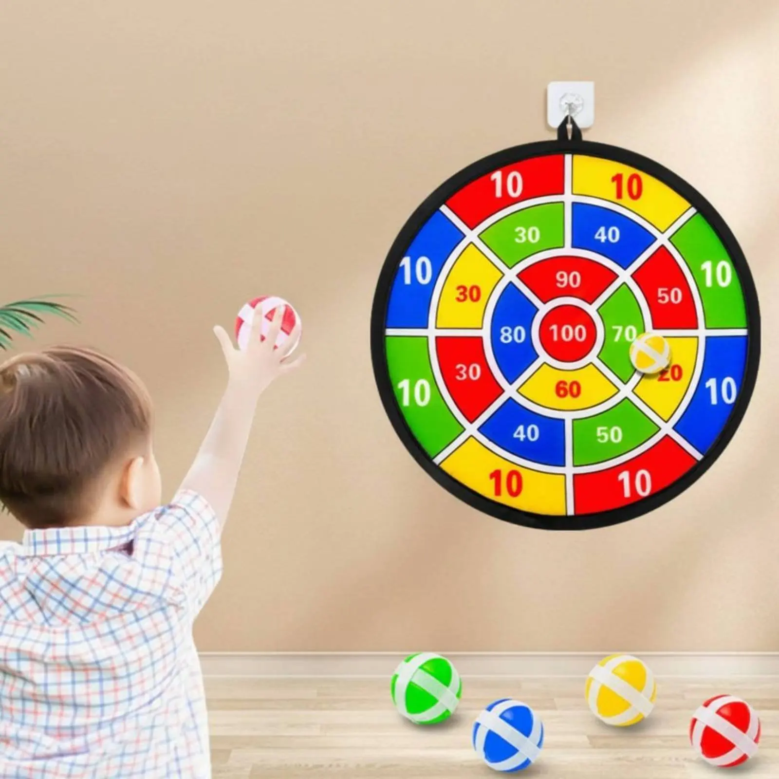 Sticky Sphere Dartboard Foldable Hook-and-Loop Sphere Aiming Surface Game Textile Aiming Surface Board Set Improves Hand-Visual