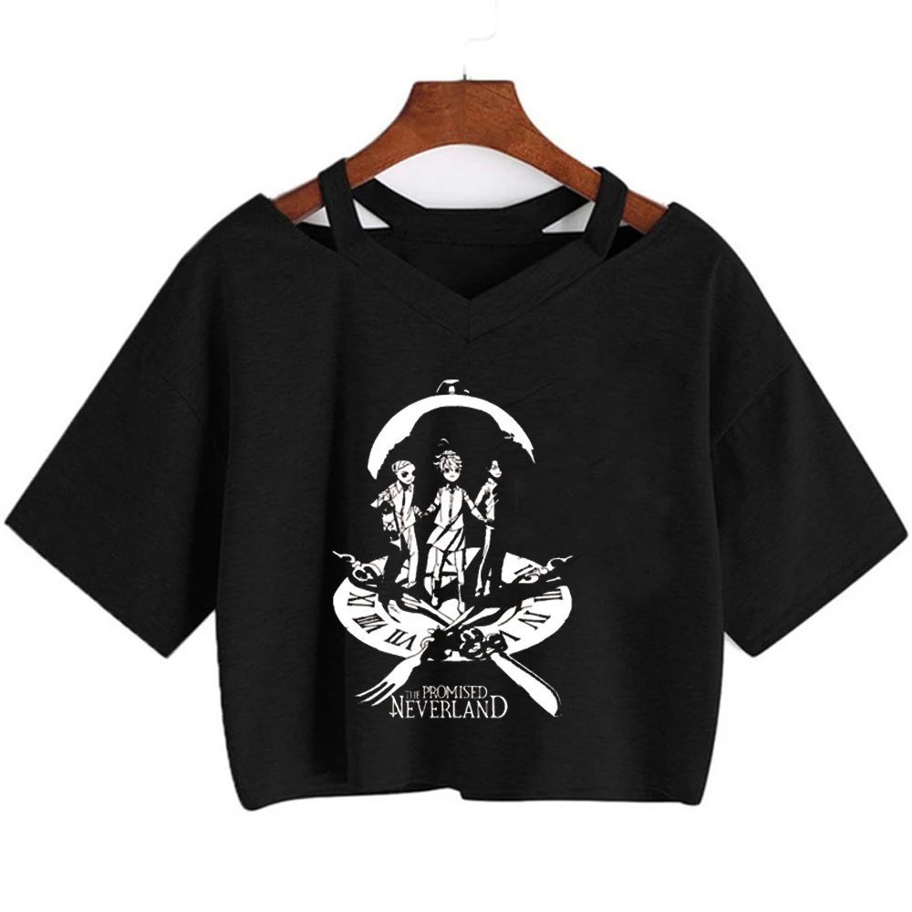 the Promised Neverland cropped top teen cheap summer meme tshirt gyaru dollette cute manga gothic