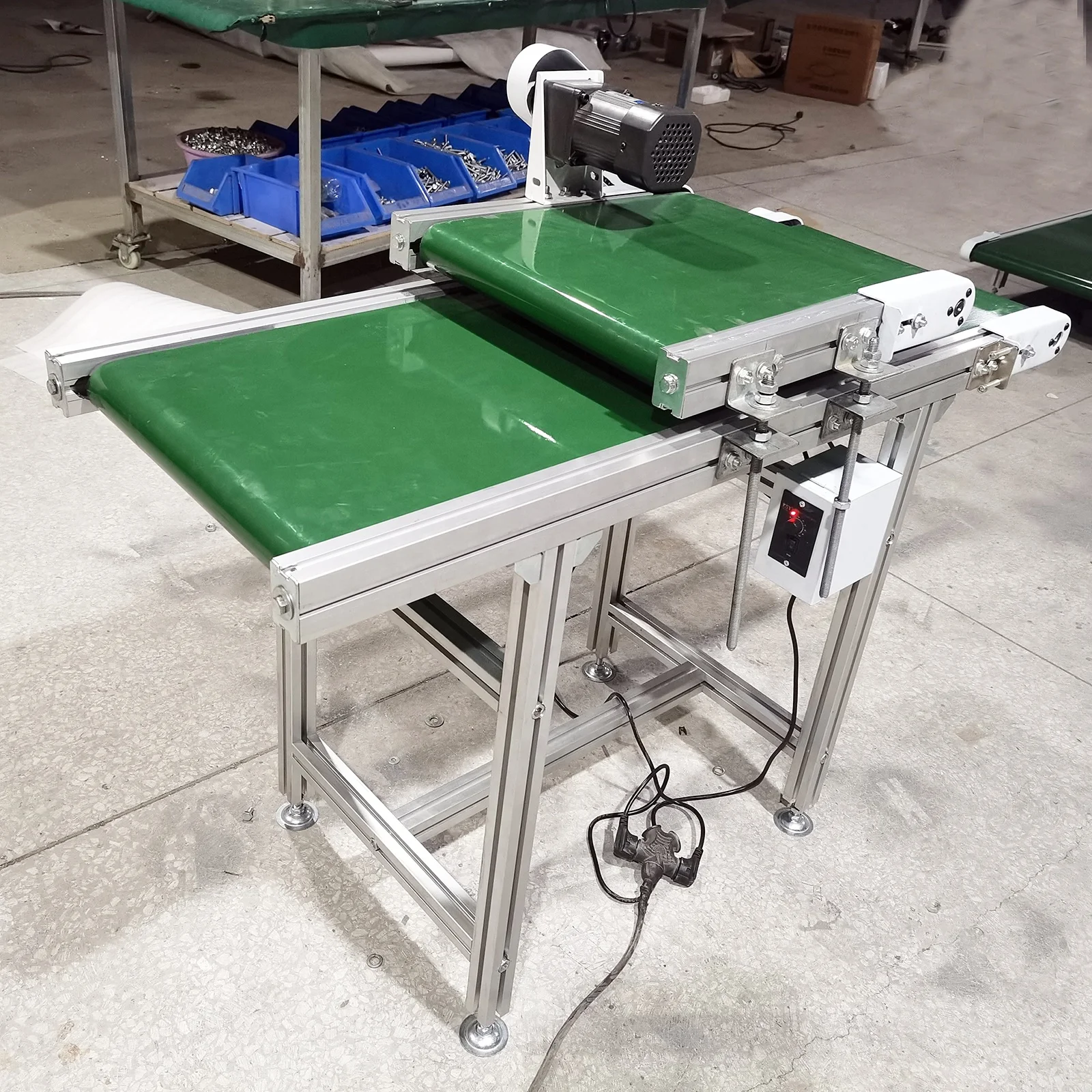 Adjustable Speed Double Layer PVC Conveyor Belt Customizable with Aluminium Frame for Home Use & Food Industry