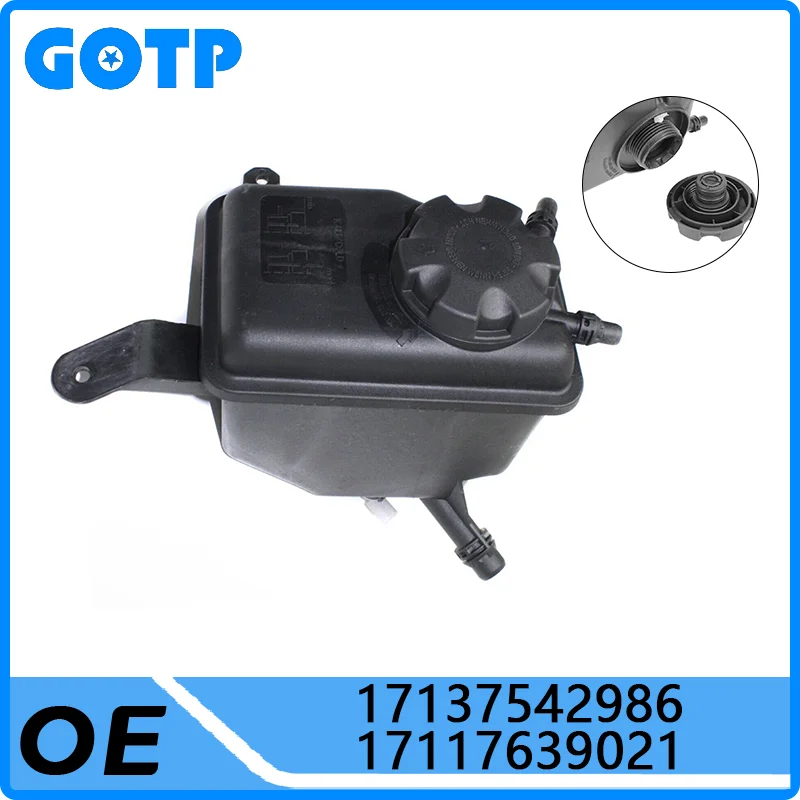 

GOTP Coolant Expansion Tank Radiator Auxiliary Kettle And Cap #17137542986 17117639021 For BMW 5 6 Series E60 E61 E63 E64