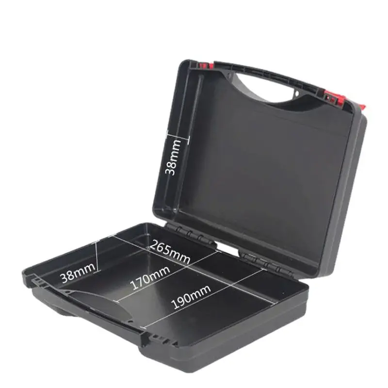 Plastic Carrying Hard Case Portable Tool Packing Case 275x230x82mm Empty Protective Hard Case for Hardware Tools, Black