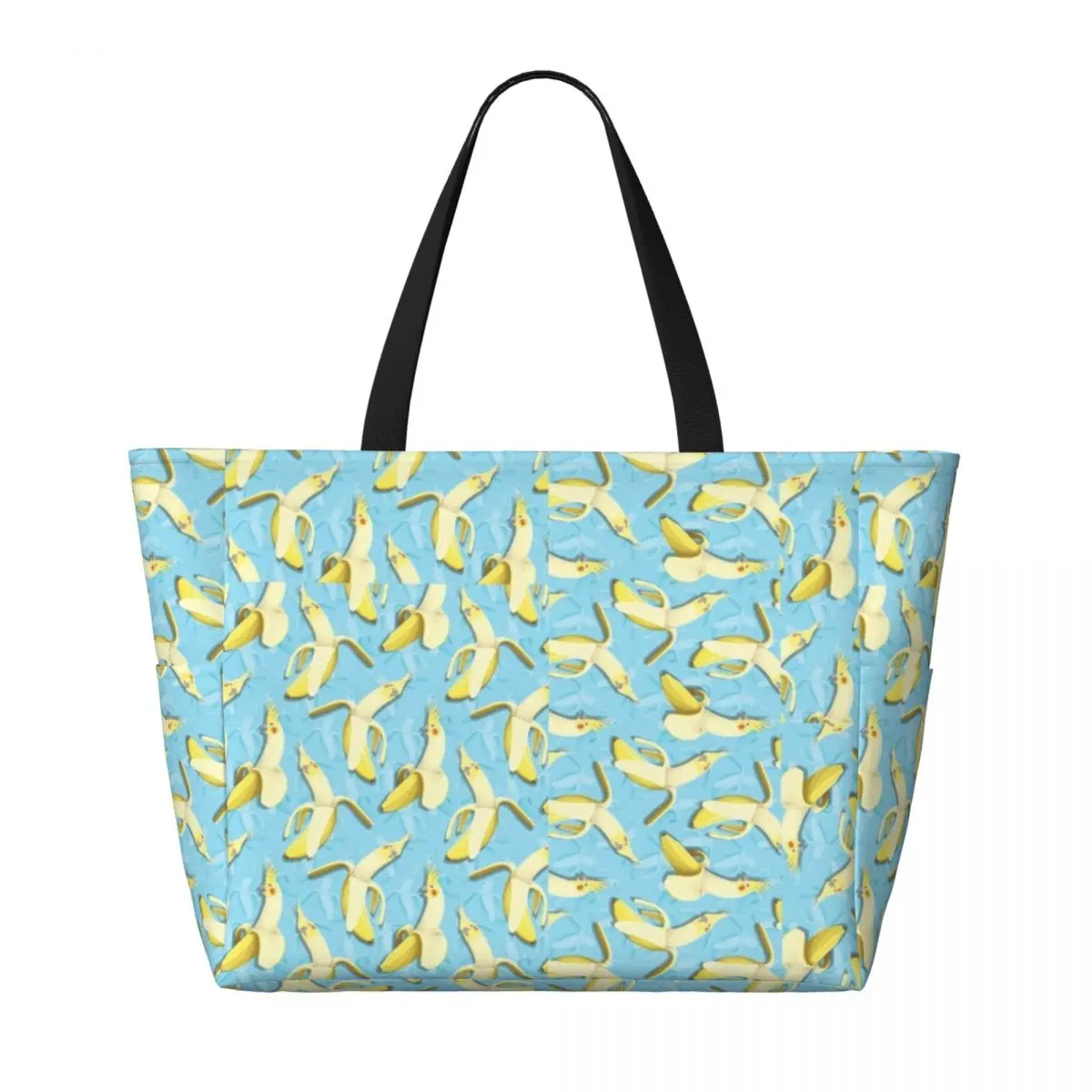 Bananaaaa! - Cockatiel Banana Pattern Large travel bag Waterproof Tote Beach Bag Large Capacity Travel Shopping bags