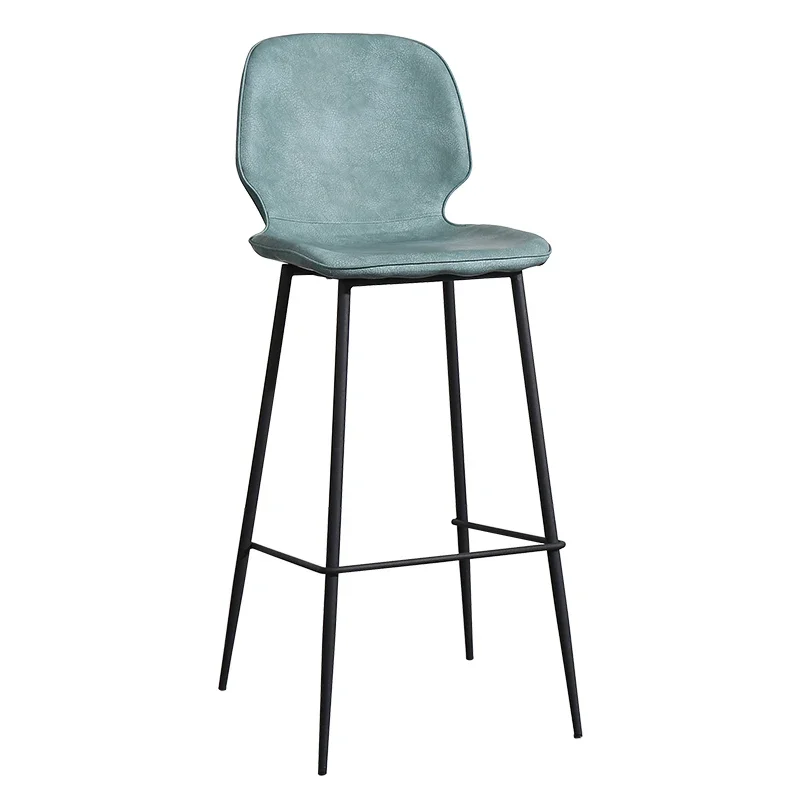 Modern minimalist household light luxury high foot iron art Nordic bar stool, coffee shop bar chair