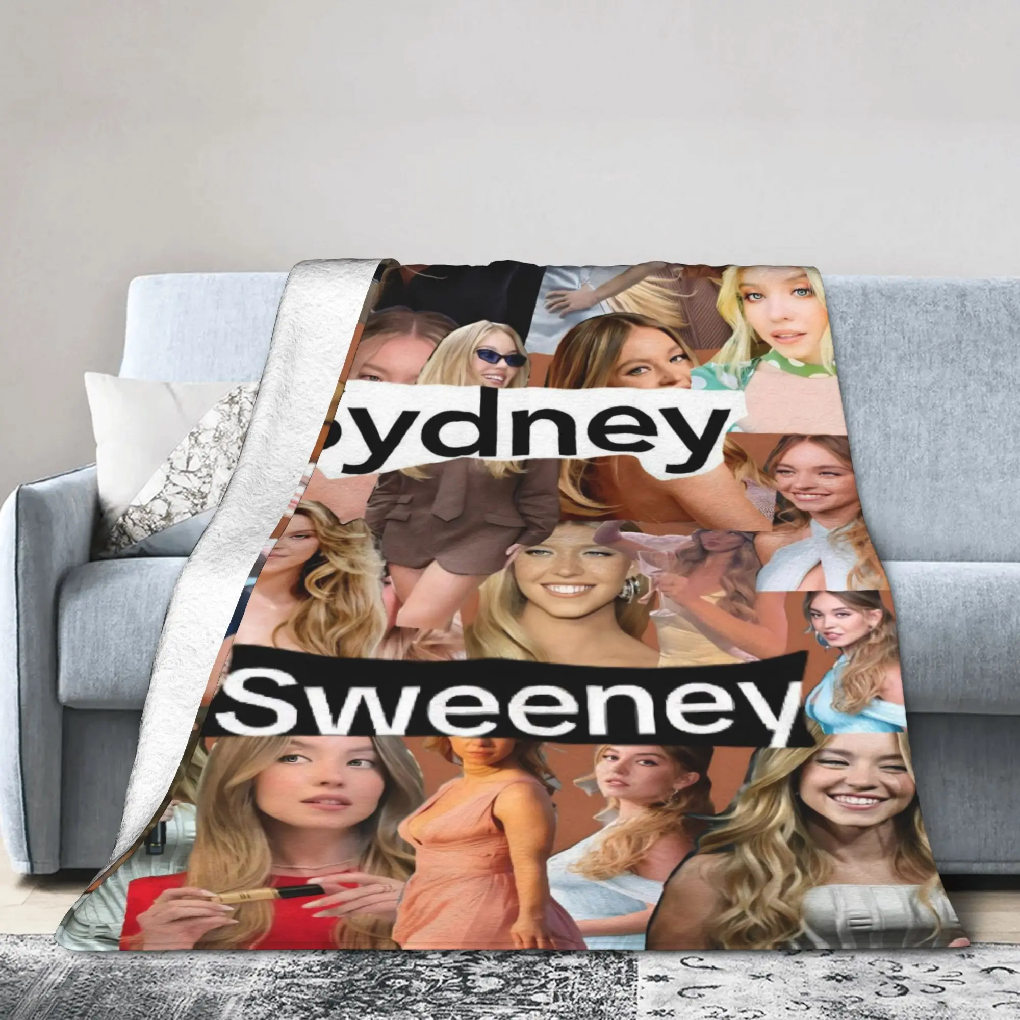 السفر سيدني سويني الممثلة الأمريكية صورة نمط رمي بطانية الفانيلا المفرش لكرسي أريكة سرير رقيق أريكة غطاء سرير