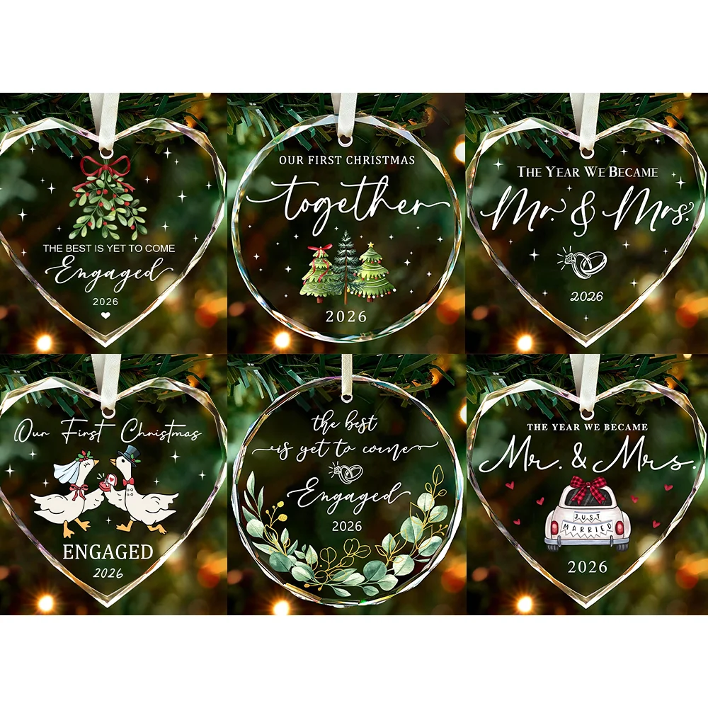 Wedding Gift for Couples 2026 Marriage First Christmas Ornament Newlyweds Keepsake Mr Mrs Just Married Bride To Be Engagement