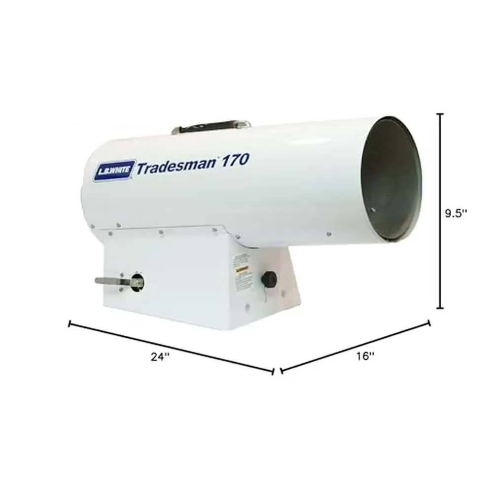 Propane Forced Air Heater 125K-155K BTU Electronic Ignition Thermostat Control Durable Construction & CSA Certified