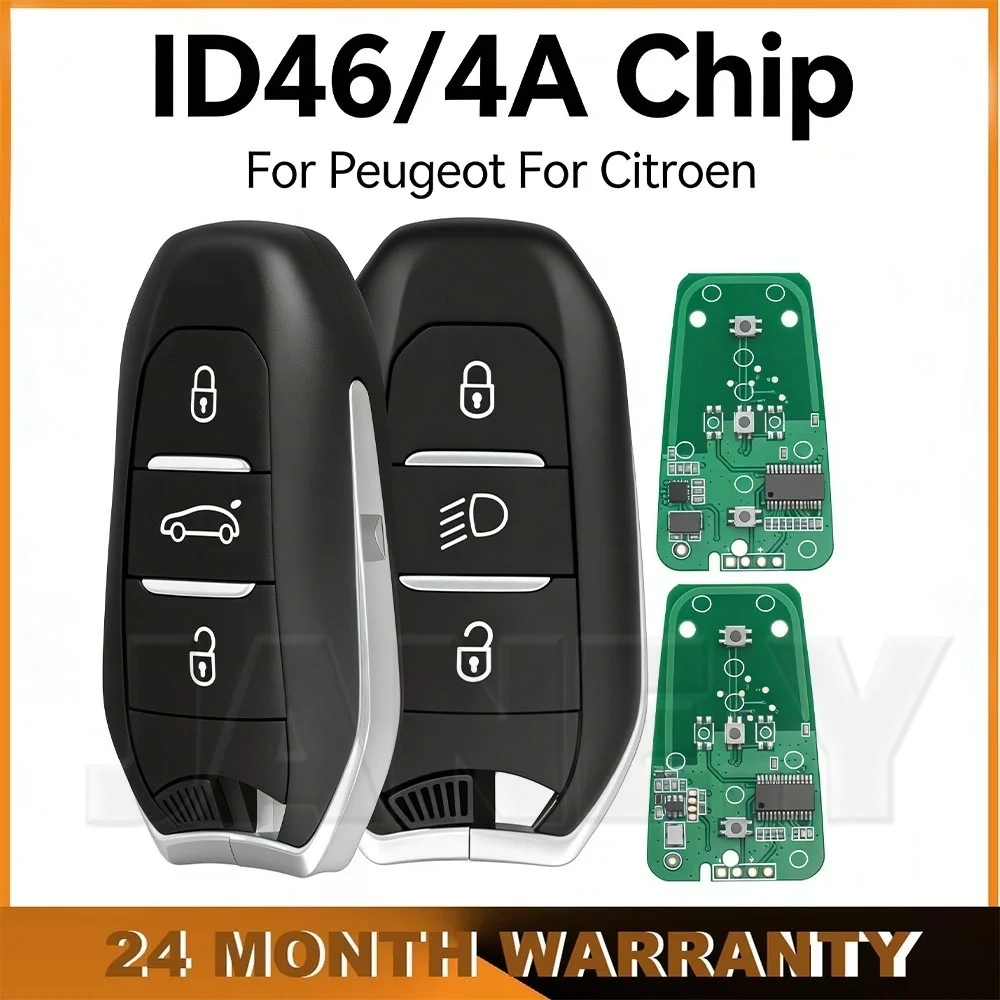 

JANE.Y - Car Remote Key Fob ID46/4A 433MHz For Citroen C3 C4 C4L C5 Picasso DS5 DS6 For Peugeot 208 301 308 508 3008 5008