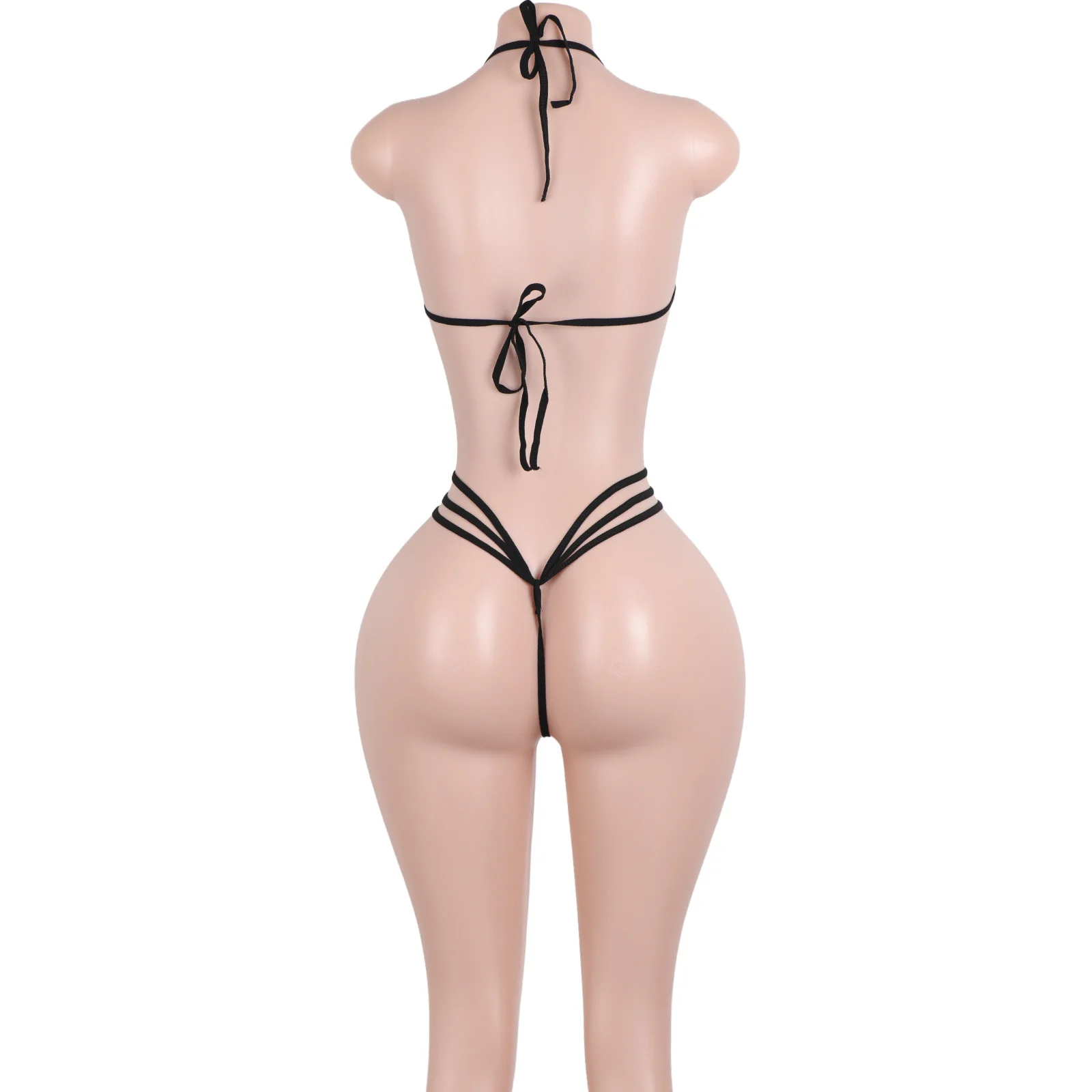 レース柄ホルターネックランジェリーTバックビキニボトルガールエキゾチックダンスウェアプリントシアーメッシュサマーストリッパー衣装卸売