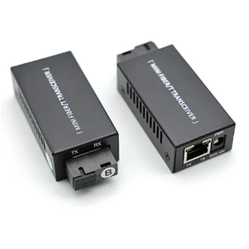 

1 Pair Gigabit 100/1000M A/B SC Ethernet Fiber Switch Media Converter Rj45 Optic Transceiver 20KM Fibra Switch Plastic+Metal