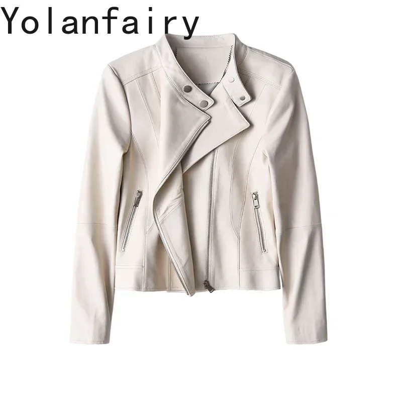 YOLANFAIRY Vera Giacca di Pelle da Donna Genuino 100% Pelle di Pecora Vestiti Femminile 2025 High-end Giubbotti di Pelle Environртка ж Dön Dön yisжа coi