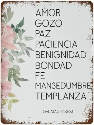 Vintage Metal Tin Sign Spanish Bible Verse Quote Print Christian Print Retro Poster Wall Art For Home Garden Kitchen Bar Cafe Re