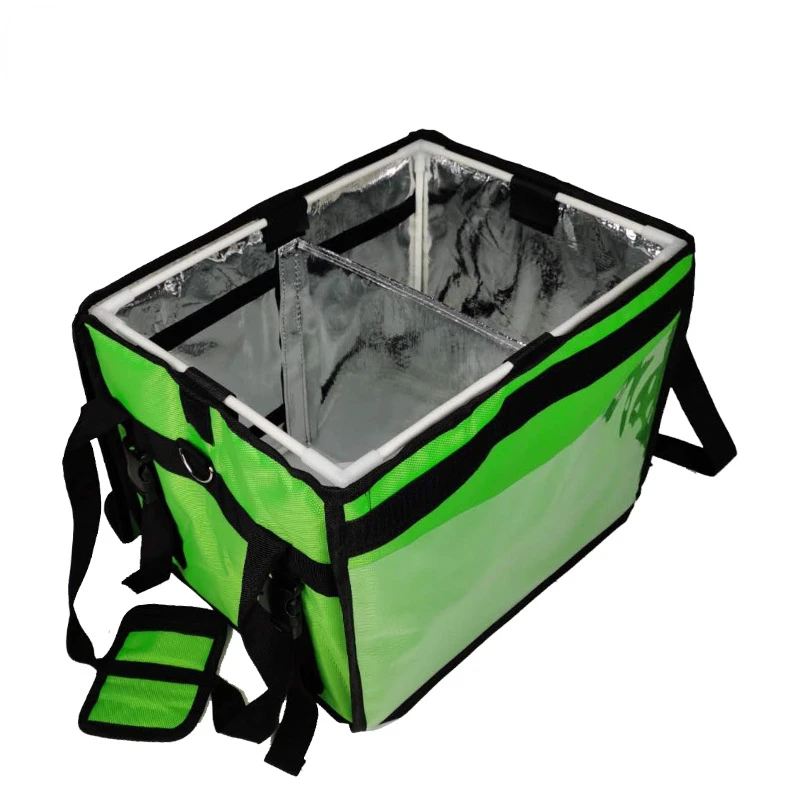 Scatola isolante pacchetto di isolamento di distribuzione da asporto verde scatola di consegna per scatola di pranzo fredda per auto borsa per moto