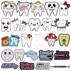 Cartoon Tooth Dentist Enamel Brooch Avocado Mushroom Future Dentist Dental Babe Tooth Dairy Metal Badge Punk Pins Jewelry Gifts