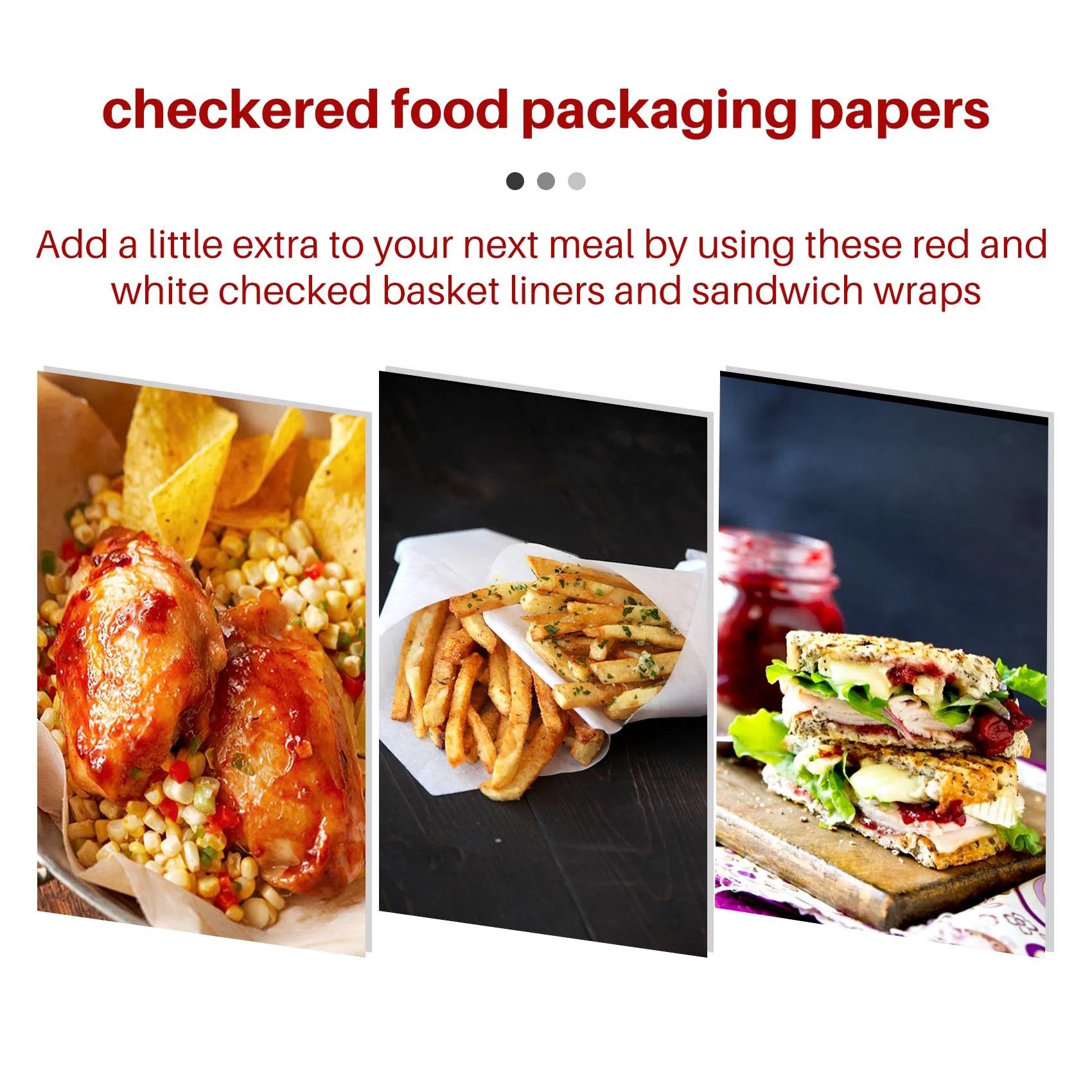 

A84Z-100 PCS Checkered Deli Candy Basket Liner Food Wrap Papers, Fat Repellent, Sandwich Burger Packing, Red And White